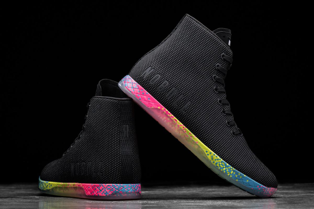 Nobull High-Top Neon Men's Trainers Black | Australia (SX3820)